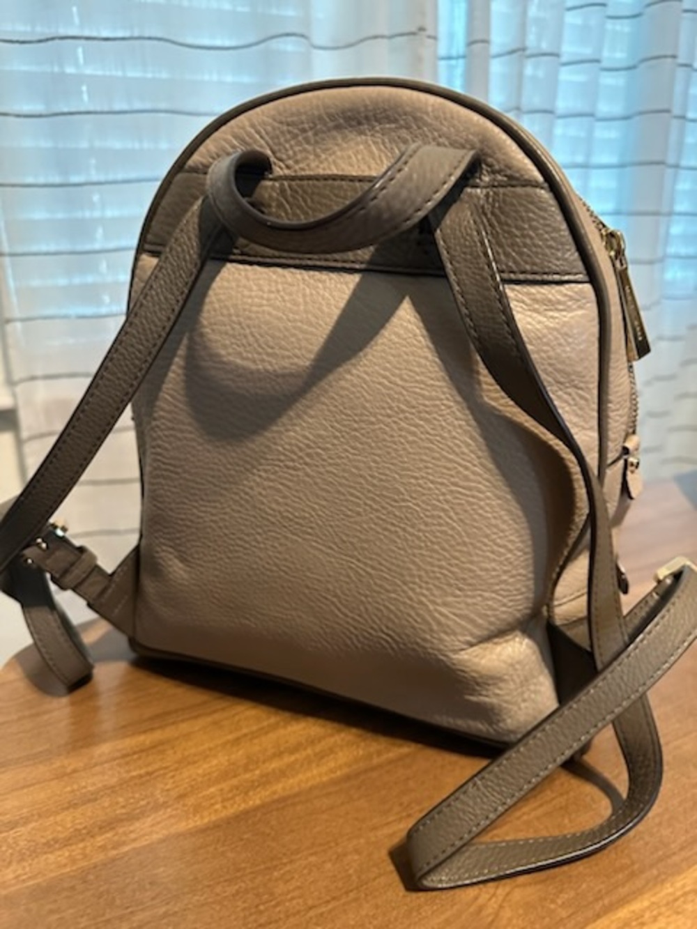 MICHAEL Michael Kors Taupe Pebbled Leather Mini Backpack